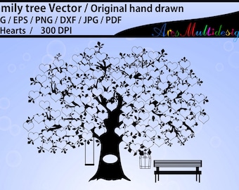 92 Heart Family Tree  (Digital Download)