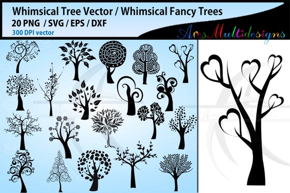 Wunderbaum Svg Wunderliche Baum Silhouetten Svg Etsy