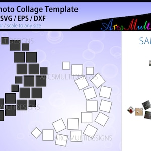Moon Photo Collage Template / Moon shape photo collage svg / vector set