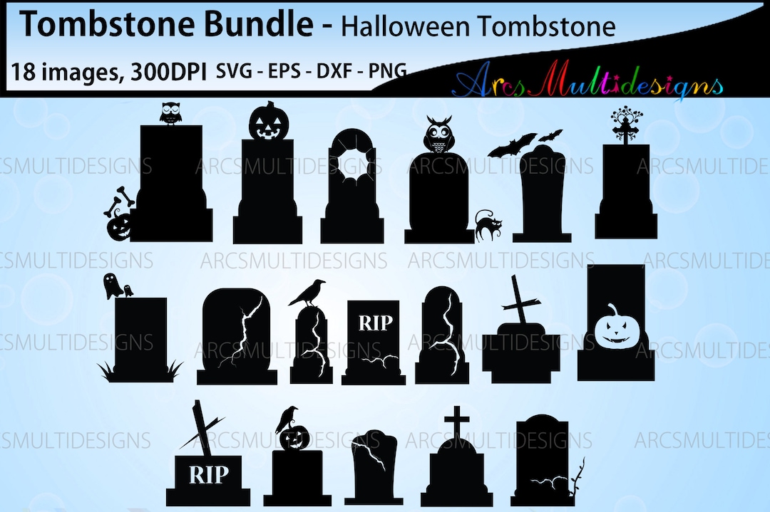 Tombstone SVG Bundle / Tombstone Halloween / Tombstone Vector - Etsy