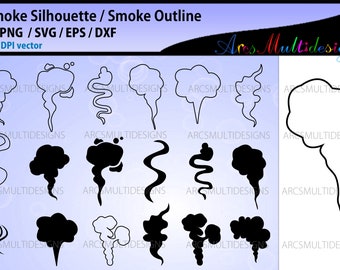 Paquete de vectores SVG de humo: silueta (descarga digital)