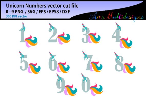 Download Unicorn Numbers Graphics And Illustration Unicorn Number Svg Etsy PSD Mockup Templates