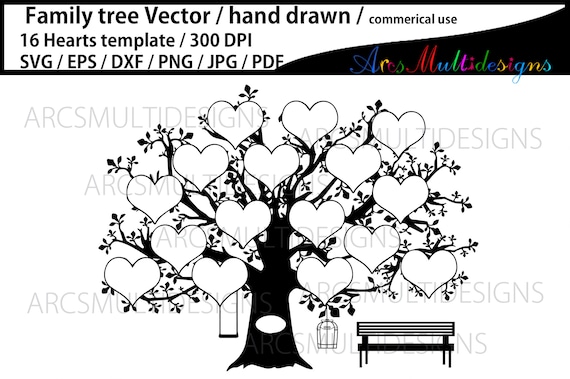 Nuovo modello di albero genealogico ED 3 (bianco e nero)
