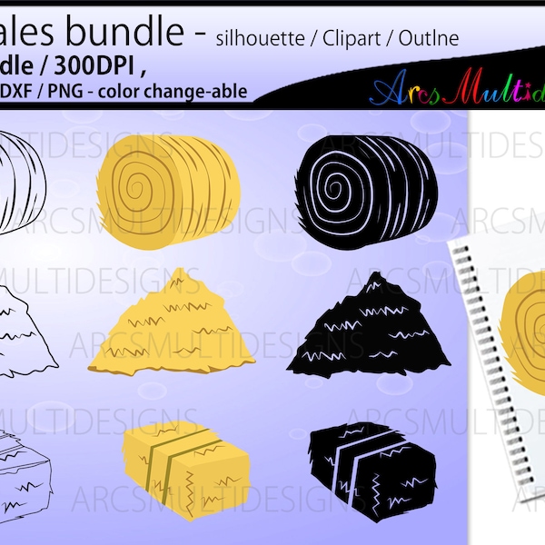 Bale of Hay Clipart - Etsy