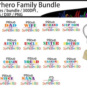 proud superhero svg bundle / proud superhero family bundle / superhero cut files