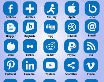 Social media icons / social network icons / icons / web icons / commercial use / SVG / png/ icons with name / vector icons / High Quality