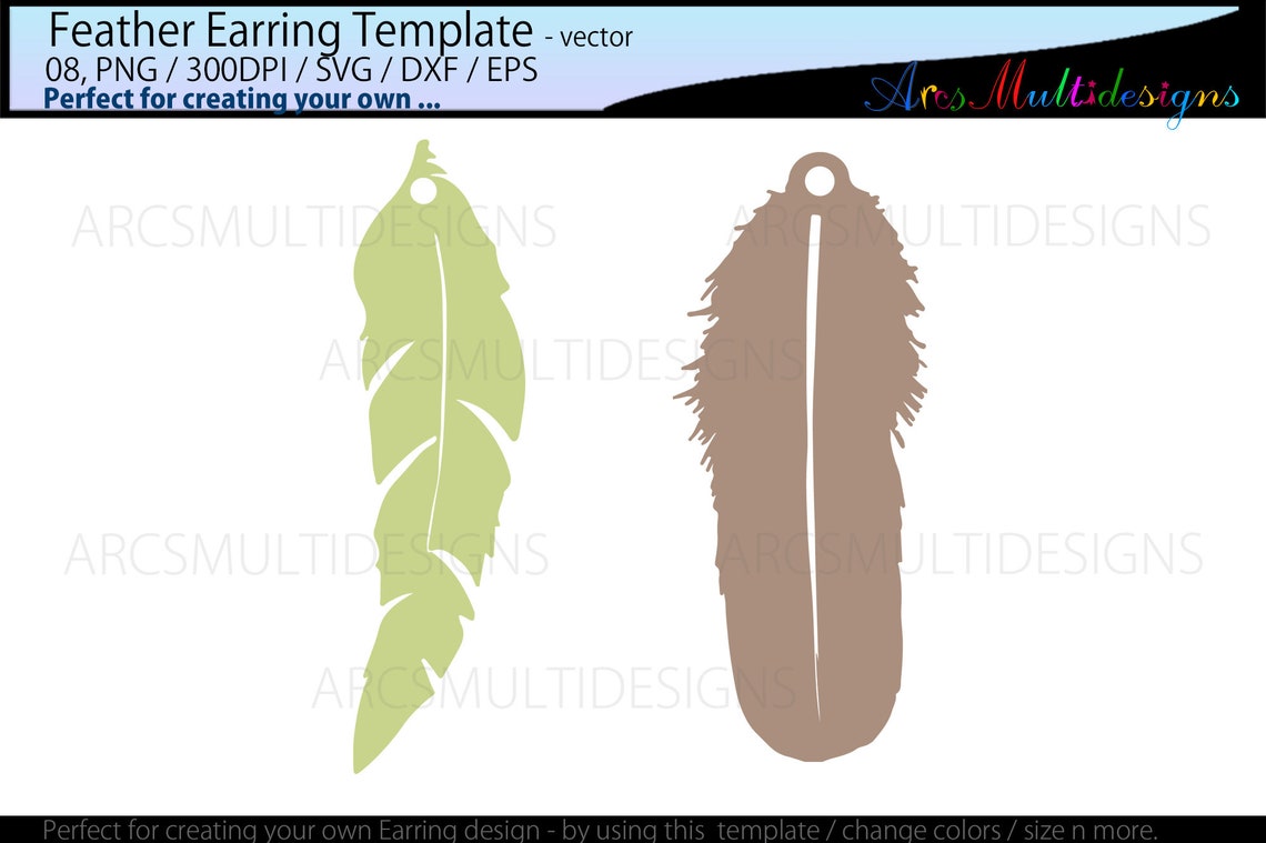 Feather Earring Template SVG / Feather Bundle Earrings SVG / - Etsy India