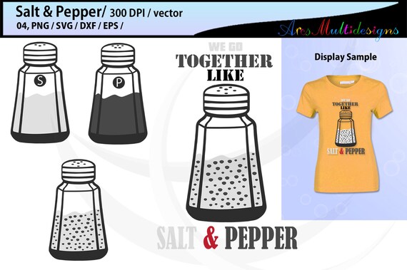 Salt and pepper svg cut files / salt and pepper vector / salt | Etsy