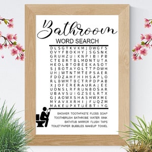 Bathroom Word Search SVG bathroom Sign SVG, Bathroom Quote SVG, Guest ...