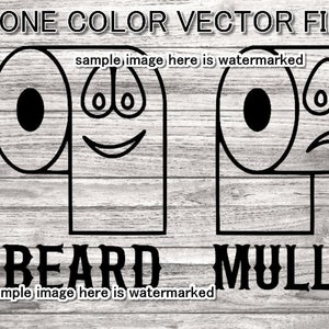 Grappig badkamerbord svg - grappig toiletpapier svg - baard of mullet toilet svg - Vijf bestandstypen inbegrepen
