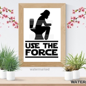 Funny Bathroom SVG Use the Force SVG for bathroom { Use the Force DXF} Use the Force eps file { Darth Vader - Use the Force toilet svg