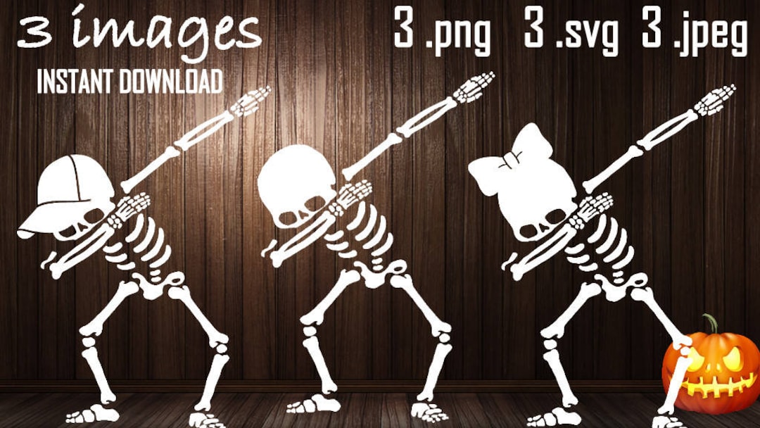 3 Dabbing Skeleton .svg Cutting Files .svg .png .jpeg - Etsy
