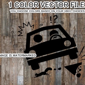 Bad Driver SVG file - Car and Squirrel svg- Bad Driver SVG -Student Driver svg file - Student Driver cutting file - 1 color file