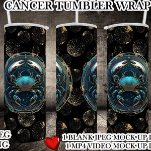 Kanker sublimatie tumbler Sjabloon - Cancer Tumbler Wrap - Gratis VIDEO mock up incl - Gratis JPEG mock up incl