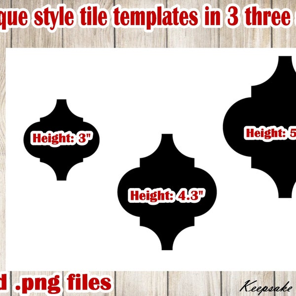 Tile Ornament SVG Template 3 sizes, Arabesque style Lantern Shape DXF cut file  Cricut, Silhouette Porcelain Lantern Tile SVG