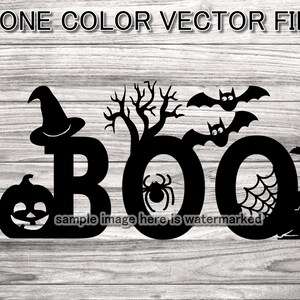 Cute BOO Halloween Scene svg cutting file - Boo halloween svg - 5 file formats included