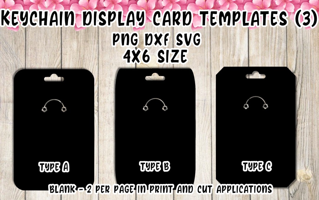 Keychain Display Card Templates 3 in SVG DXF and PNG Add Etsy Canada