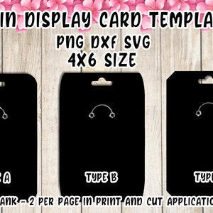 Keychain Display Card Templates (3) in SVG DXF and PNG - add your favourite artwork/logo, print and cut