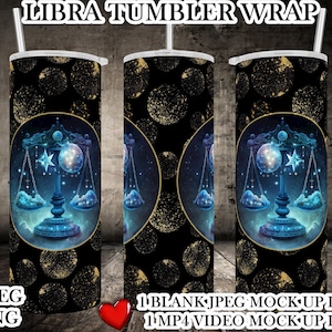 Weegschaal sublimatie tuimelaar sjabloon - Weegschaal Tumbler Wrap - Gratis VIDEO mock up incl. - Gratis JPEG mock up incl