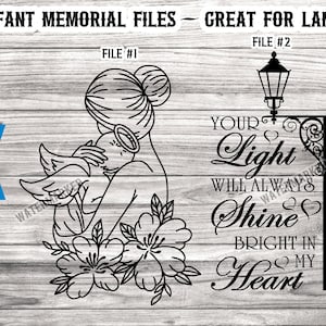 Baby Memorial file svg per Lanterns - Infant Loss Memorial SVG - Memorial SVG file per Candle Lanterns (2 files)
