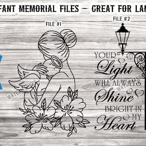 Baby Memorial  svg files for Lanterns - Infant Loss Memorial SVG - Memorial SVG file for Candle Lanterns (2 files)