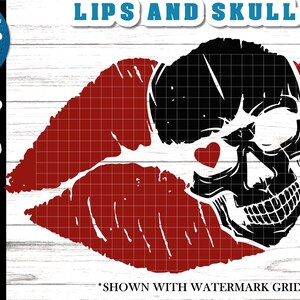 Lips and Skull svg file - Gothic SVG file - Skull svg - lips svg - Gothic Valentine svg