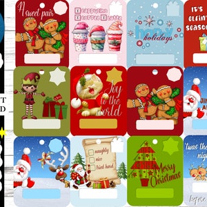 Plantillas de bálsamo labial de dinero enrollado -12- Plantillas de tarjetas de soporte de dinero de bálsamo labial de Navidad - Soporte de dinero de bolsa de bálsamo labial navideño