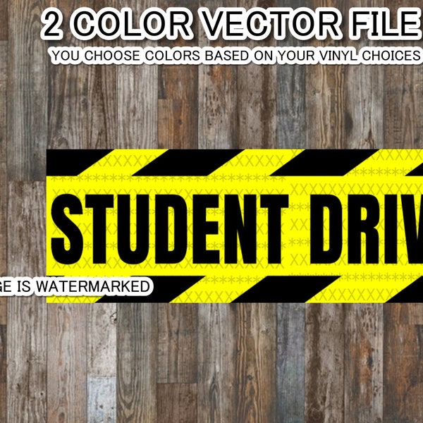Student Driver SVG file - Student Driver DXF file - Student Driver cutting file - 2 color student driver svg