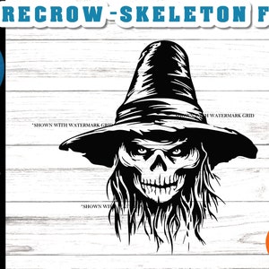Creepy Scarecrow Face svg - Skull Scarecrow svg - Scarecrow face svg - Skeleton Scarecrow svg