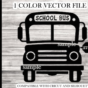 School Bus SVG - Front of school bus silhouette vector file 1 color SVG - Easy school bus svg