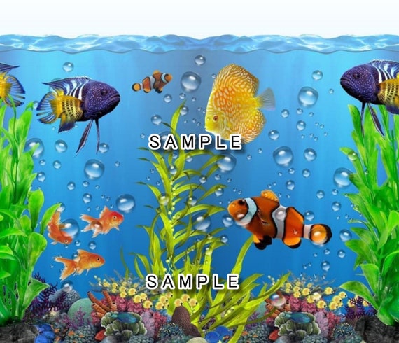 Aquarium Tumbler Template 20oz Resizable Png File Fish Tank Tumbler Template  20oz -  Denmark