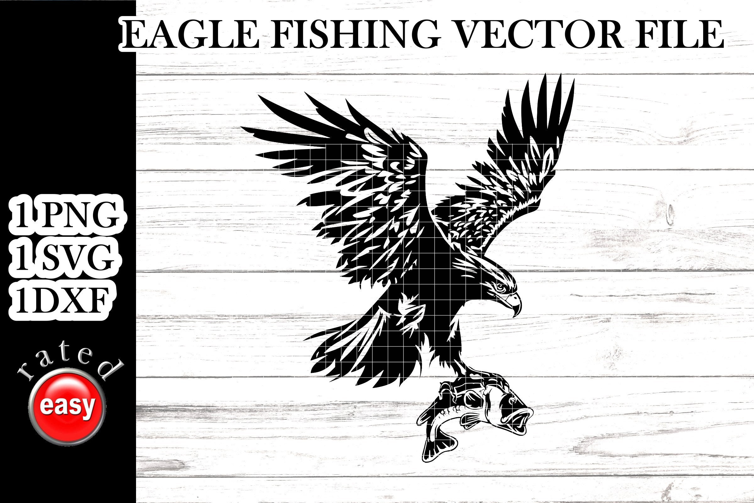Eagle Svg Fishing Eagle Svg Eagle DXF Fishing Eagle Dxf Eagle Cutting File  3 File Types Included 