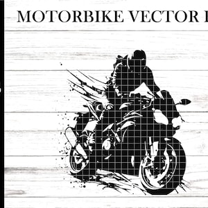 Motorbike svg - Racing motorbike svg - Man on a racing motorbike svg - detailed motorbike vector file