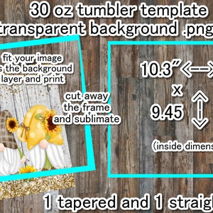 30 oz tumbler template with transparent backgrounds - tapered and straight included - png files