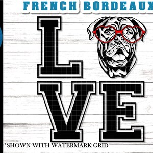 Franse Bordeaux Dog SVG-bestand - Ik hou van mijn Franse Bordeaux svg-bestand - Dogue de Bordeaux SVG-bestand