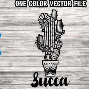 Succulent svg -  1 color vector file as shown - 5 file format choices