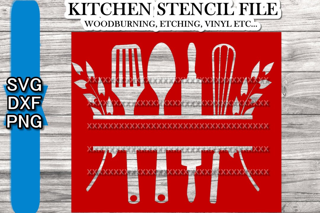Kitchen Stencil Kitchen Utensils Svg Kitchen Baking Stencil Kitchen