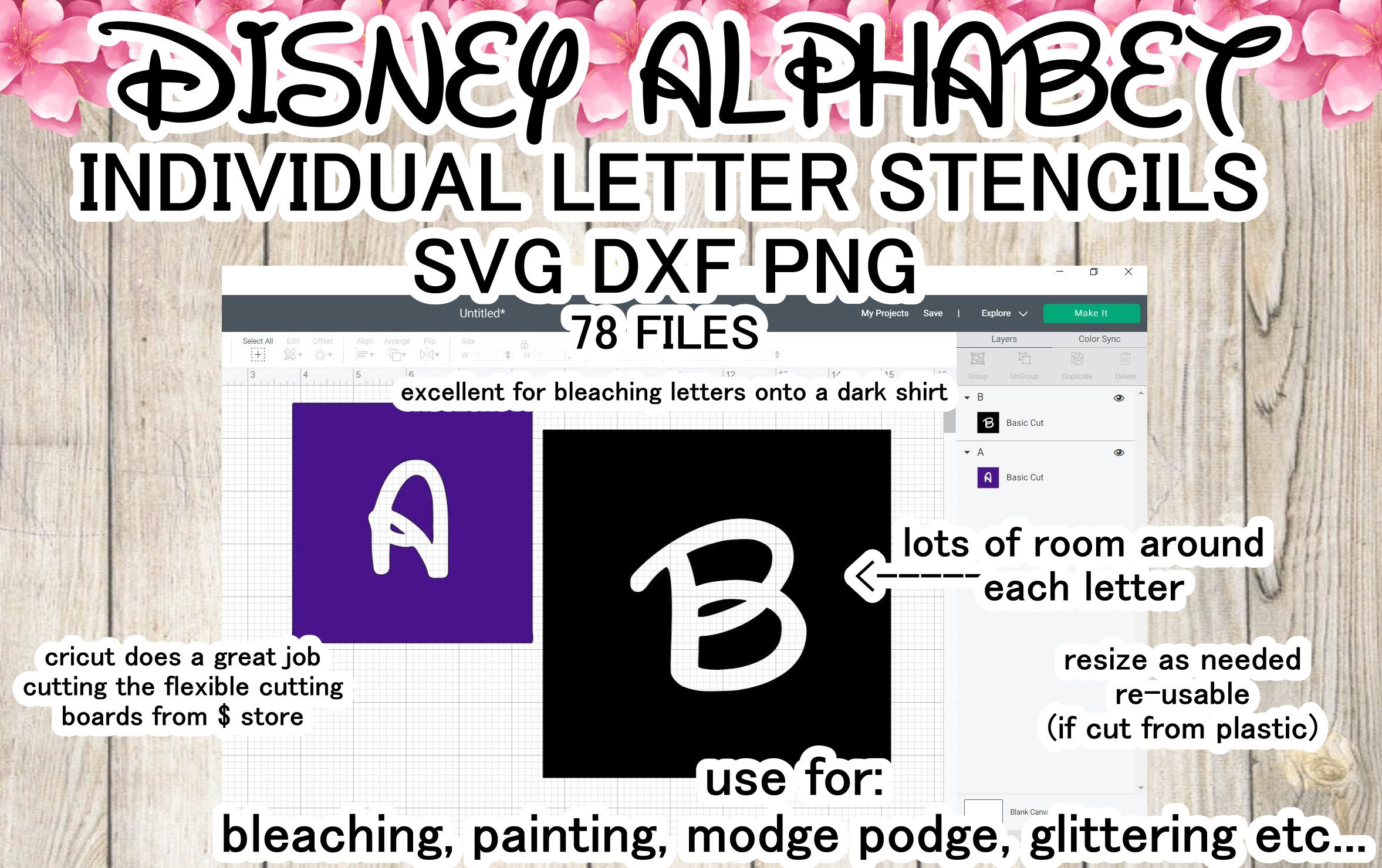 Disney Letter Stencils in SVG dxf and png format individual Etsy