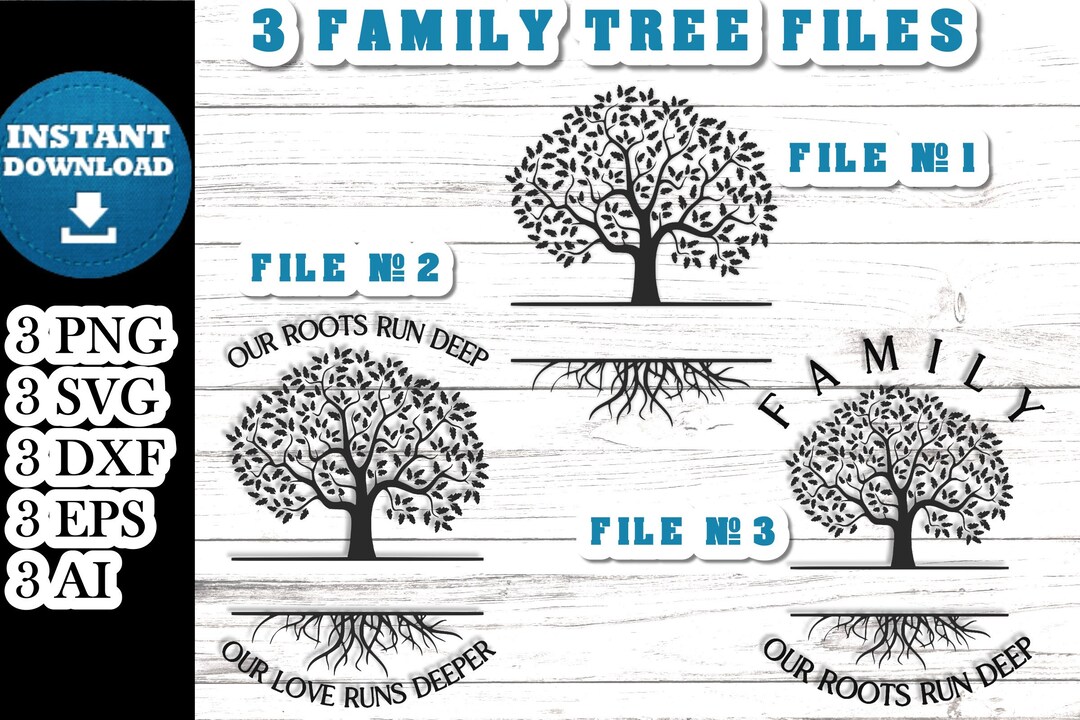 Family Tree SVG Files - Family Tree With Roots Svg - Our Roots Run Deep ...