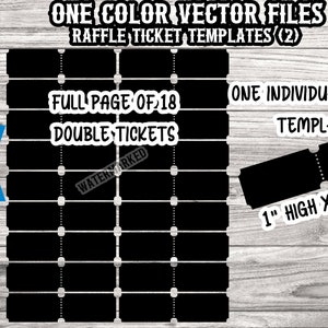 2 Raffle Ticket Templates SVG png dxf ai en eps - volledige pagina en individueel - vijf bestandsformaten inbegrepen - SVG Raffle Tickets