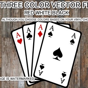 Aces Playing Cards FICHIER SVG Fichier vectoriel 3 couleurs - 5 types de fichiers - Cartes de poker SVG - Aces SVG