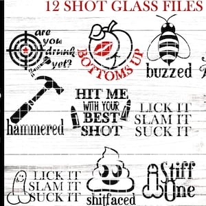 Shot glass svg files - Shot Glass cutting files bundle - SVG files for shot glasses - Adult content