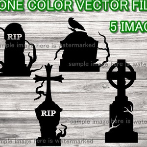 5 Tombstone svg snijbestanden - 5 Gravestone svg bestanden - Spooky Halloween Graveyard svg bestanden- 5 bestandsformaten inbegrepen