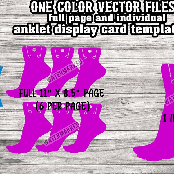 2 SVG Anklet Display Cards - full page and individual - five file formats included