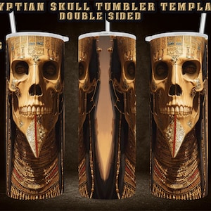 Egyptian Tumbler wrap - 20oz Egyptian Skull Tumbler Wrap - Egyptian Skull Tumbler Wrap double sided