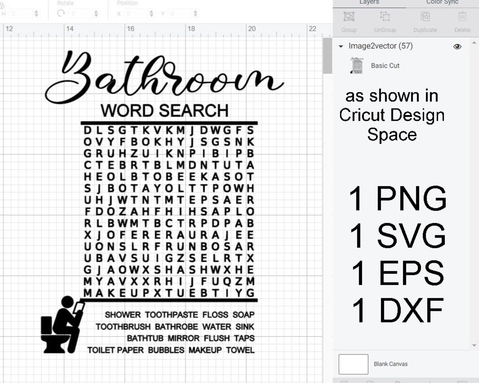 Bathroom Word Search SVG Bathroom Sign SVG Bathroom Quote Etsy