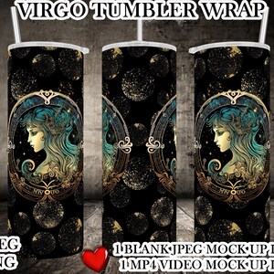 Maagd sublimatie tuimelaar sjabloon - Maagd Tumbler Wrap - Gratis VIDEO mock up incl. - Gratis JPEG mock up incl