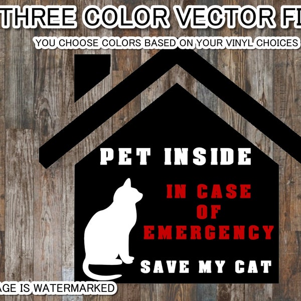 Save my cat emergency house notification SVG - 5 file types - please save my cat svg