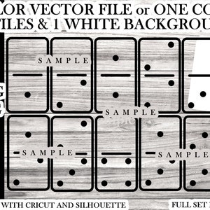 Dominos svg - set of 28 domino svgs plus a white background - set of dominoes svg - svg and png