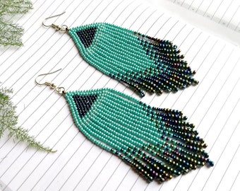 Fringe Seed Bead Earrings for Women